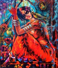 Azra Wahab, 26 x 32 Inch, Acrylic on Canvas, Pigeon Painting, AC-AZW-027